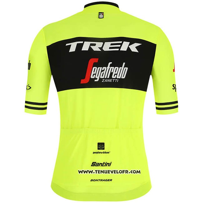 2019 Maillot Ciclismo Trek Segafredo Vert Noir Manches Courtes et Cuissard